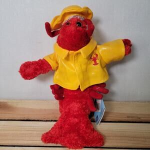 The Petting Zoo Plush Lobster in Raincoat "Love From Maine" w/ Tags